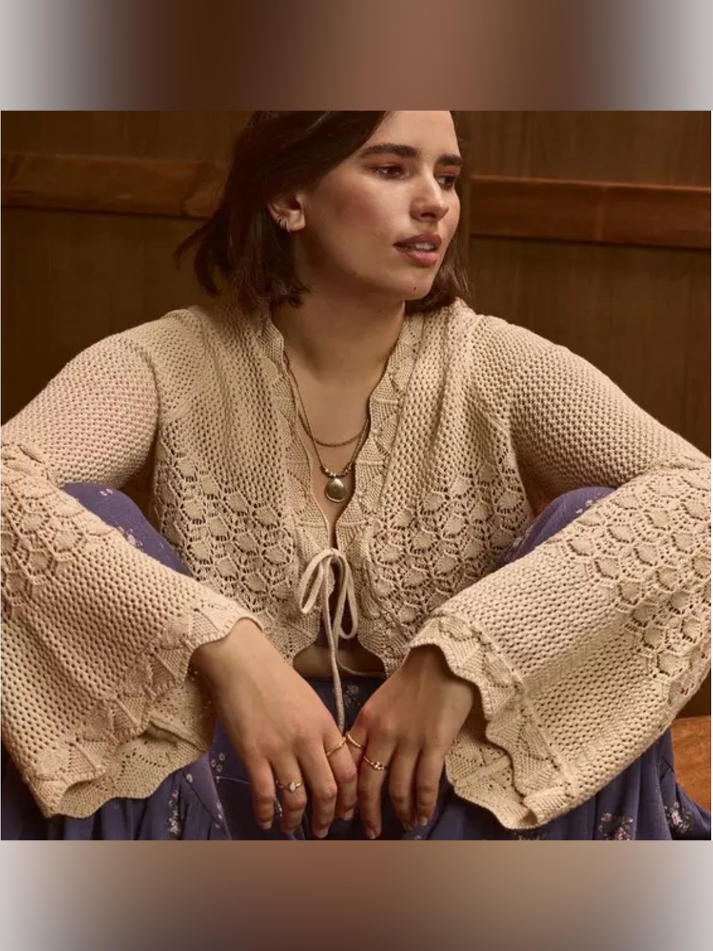 Torrid Festi Tie Crochet Cardigan NWOT Sz 1